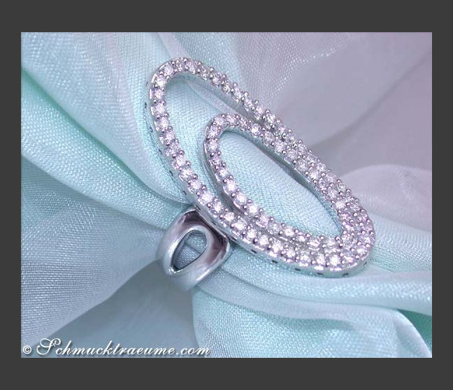 Attractive Diamond Ellipse Ring Attractive Diamond Ellipse Ring