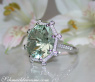 Opulent Prasiolite Ring with Diamonds