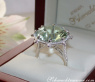 Opulent Prasiolite Ring with Diamonds