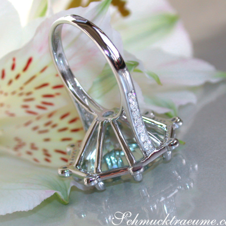 Opulent Prasiolite Ring with Diamonds