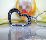Delicate Black Diamond Heart Pendant