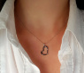 Delicate Black Diamond Heart Pendant