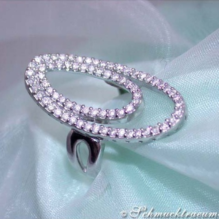 Attractive Diamond Ellipse Ring