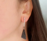 Impressive Black & White Diamond Dangling Earrings