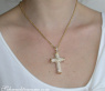 Stately Diamond Cross Pendant in Yellow Gold 18k