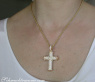 Stately Diamond Cross Pendant in Yellow Gold 18k