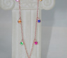 Delicate Multicolor Sapphire Necklace in Rose gold
