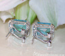 Attractive Blue Topaz Earrings with Diamonds