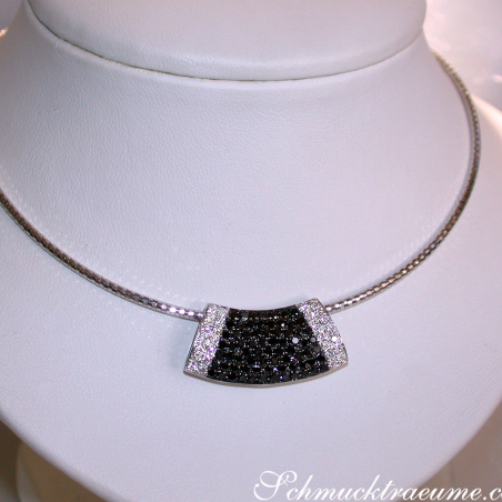 Minimalist Black and White Diamond Pendant