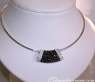 Minimalist Black and White Diamond Pendant