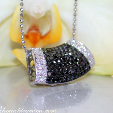 Minimalist Black and White Diamond Pendant