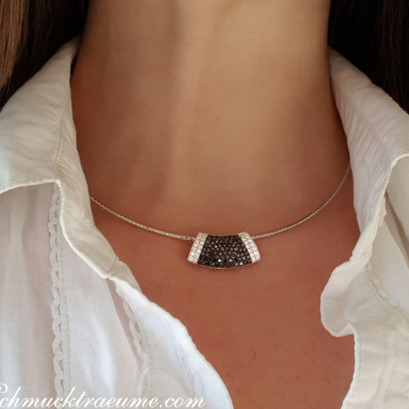 Minimalist Black and White Diamond Pendant