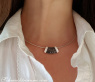 Minimalist Black and White Diamond Pendant