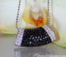 Minimalist Black and White Diamond Pendant