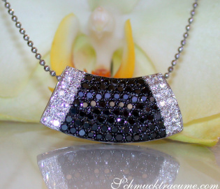 Minimalist Black and White Diamond Pendant