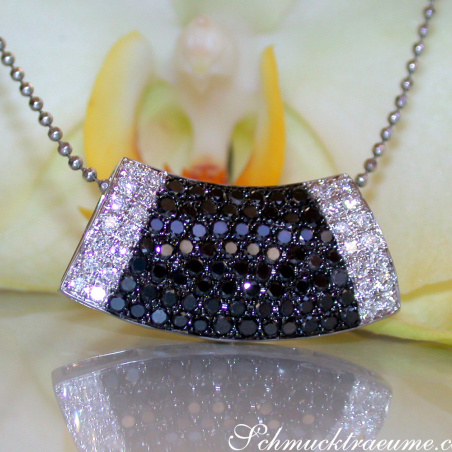 Minimalist Black and White Diamond Pendant