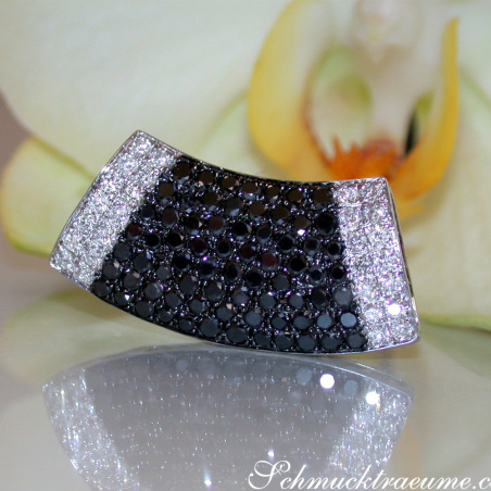 Minimalist Black and White Diamond Pendant