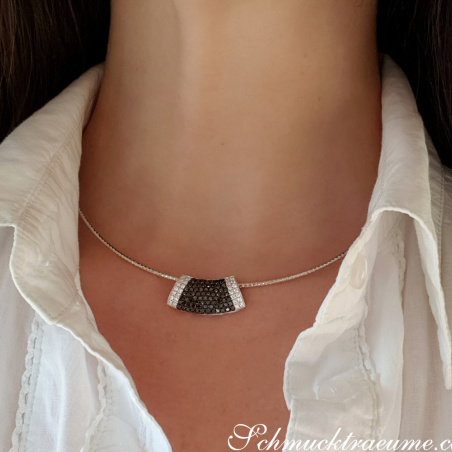 Minimalist Black and White Diamond Pendant