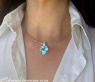 Impressive Aquamarine Heart Pendant with Diamonds