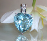 Impressive Aquamarine Heart Pendant with Diamonds