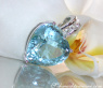 Impressive Aquamarine Heart Pendant with Diamonds