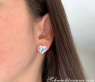 Pretty Aquamarine Heart Studs with Diamonds