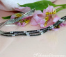 Three rowed Tennis Bracelet with Black and White Diamonds
