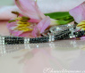 Three rowed Tennis Bracelet with Black and White Diamonds