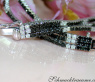Three rowed Tennis Bracelet with Black and White Diamonds