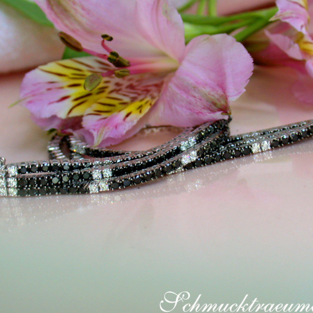 Tennis Armband mit schwarzen Diamanten