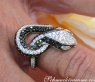 Extravagant Snake Ring with Black Diamonds