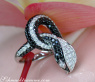 Extravagant Snake Ring with Black Diamonds