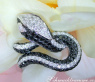 Extravagant Snake Ring with Black Diamonds