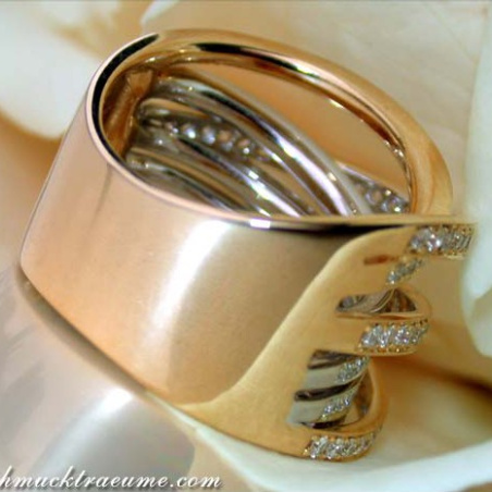 Stately Multi Row Diamond Ring (Two-tone Finish)