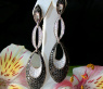 Modern Dangle Earrings with Black Diamonds
