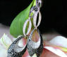 Modern Dangle Earrings with Black Diamonds