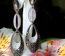 Modern Dangle Earrings with Black Diamonds
