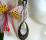 Modern Dangle Earrings with Black Diamonds