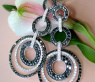Impressive Circle Earrings with Black Diamonds