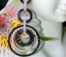 Impressive Circle Earrings with Black Diamonds