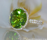 Fantastic Peridot Ring with Diamonds