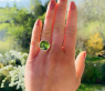 Fantastic Peridot Ring with Diamonds