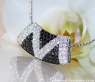Striking Black & White Diamond Zig Zag Pendant