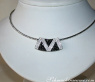 Striking Black & White Diamond Zig Zag Pendant