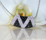 Striking Black & White Diamond Zig Zag Pendant
