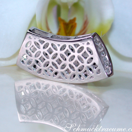 Striking Black & White Diamond Zig Zag Pendant