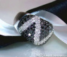 Black & White Diamond Zig - Zag Ring