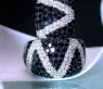 Stately Black & White Diamond Zig - Zag Earrings