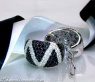 Stately Black & White Diamond Zig - Zag Earrings