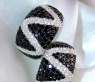 Stately Black & White Diamond Zig - Zag Earrings